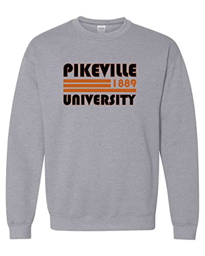 Retro University of Pikeville Crewneck Sweatshirt - Sport Grey