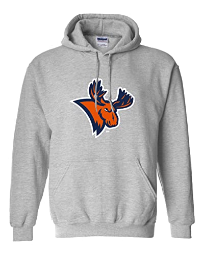 Utica University Moose Head Hooded Sweatshirt - Sport Grey