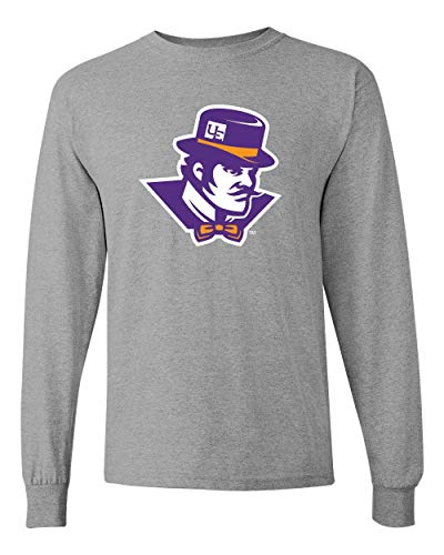 Evansville Full Color Ace Mascot Long Sleeve T-Shirt - Sport Grey