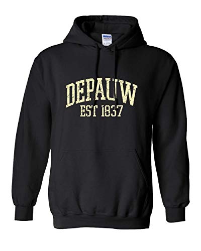 DePauwEstablished 1837 Vintage Hooded Sweatshirt - Black