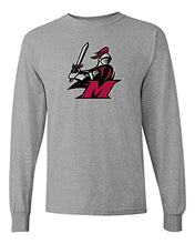 Load image into Gallery viewer, Manhattanville College Full Color Mascot Long Sleeve Shirt - Sport Grey
