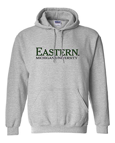 Eastern Michigan University Two Color Hooded Sweatshirt - Sport Grey