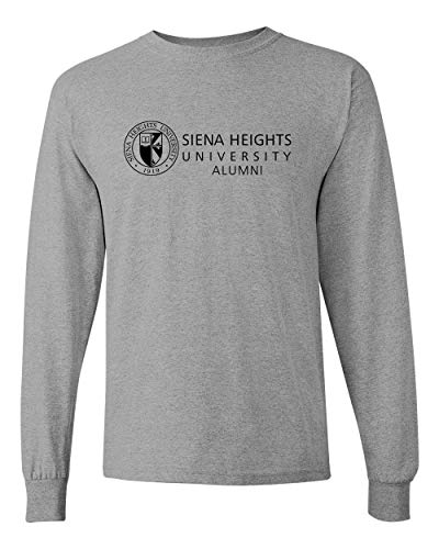 Siena Heights Alumni Black Logo Long Sleeve T-Shirt - Sport Grey