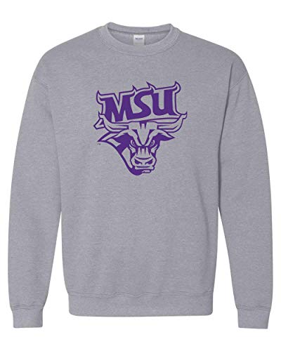 Minnesota State Mankato Purple MSU Crewneck Sweatshirt - Sport Grey