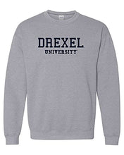 Load image into Gallery viewer, Drexel University Navy Text Crewneck Sweatshirt - Sport Grey
