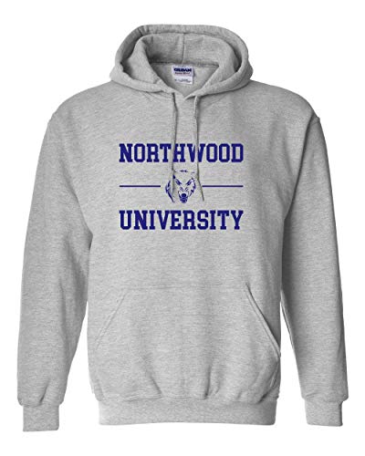 Northwood University Timberwolves Stacked Hooded Sweatshirt - Sport Grey