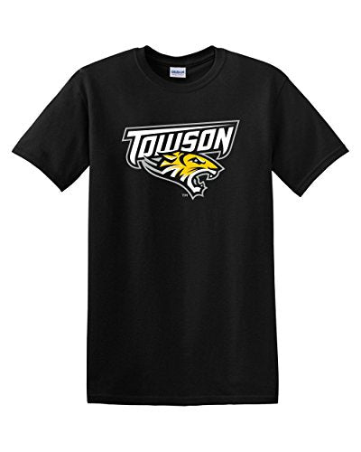 Towson University Tigers Logo Black Adult T-Shirt - Black