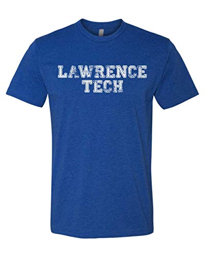 Lawrence Tech Block Distressed One Color Exclusive Soft Shirt - Royal