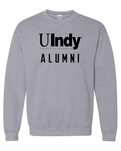 Univ of Indianapolis UIndy Alumni Black Text Crewneck Sweatshirt - Sport Grey