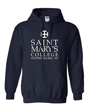 Load image into Gallery viewer, Saint Mary&#39;s College One Color White Stacked Text Hoodie - Navy
