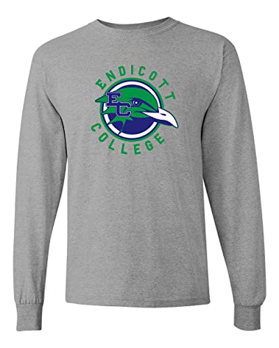 Endicott College Gulls Logo Long Sleeve Shirt - Sport Grey