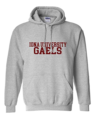Iona College Block Hooded Sweatshirt - Sport Grey