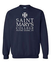 Load image into Gallery viewer, Saint Mary&#39;s College 1Color White Stacked Text Crewneck Sweatshirt - Navy
