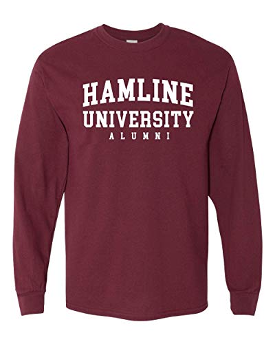 Hamline University Alumni Long Sleeve T-Shirt - Maroon