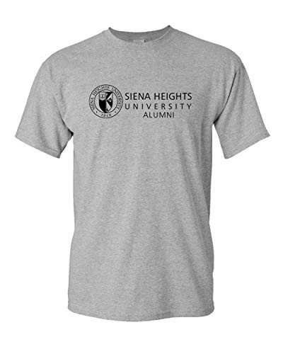 Siena Heights Alumni Black Logo T-Shirt - Sport Grey
