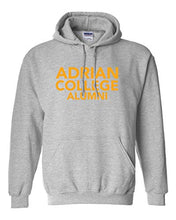 Load image into Gallery viewer, Adrian College Alumni Stacked 1 Color Gold Text Hoodie - Sport Grey
