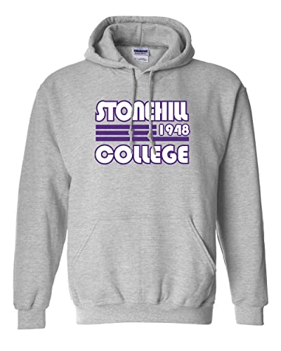 Retro Stonehill College Hooded Sweatshirt - Sport Grey