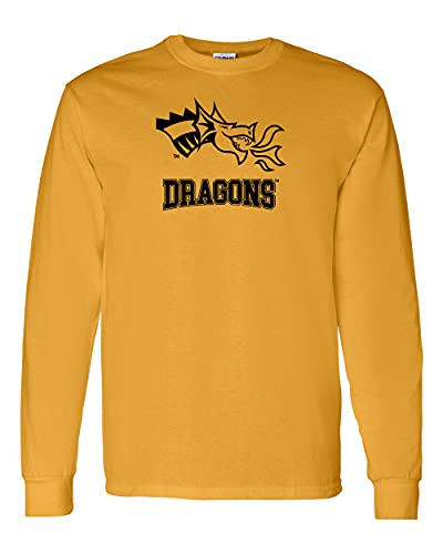 Drexel University Dragon Head Dragons Long Sleeve - Gold
