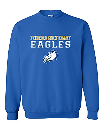 Florida Gulf Coast Eagles Stacked Crewneck Sweatshirt - Royal