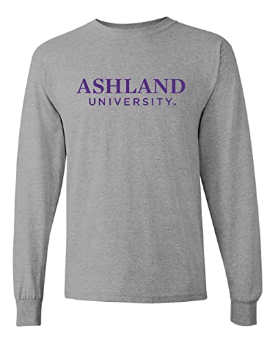 Ashland U University 1 Color Text Long Sleeve T-Shirt - Sport Grey