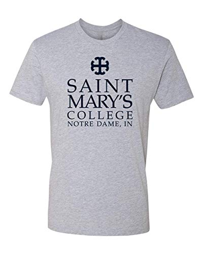 Saint Mary's College One Color Navy Stacked Text T-Shirt - Heather Gray