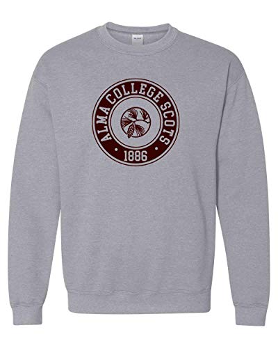 Alma College Circle One Color Crewneck Sweatshirt - Sport Grey