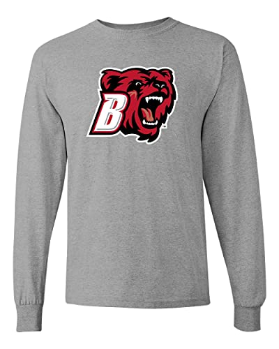 Bridgewater State Full Color Mascot Long Sleeve Shirt - Sport Grey