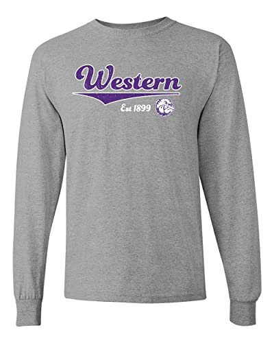 Vintage Western Illinois Est 1899 Long Sleeve T-Shirt - Sport Grey