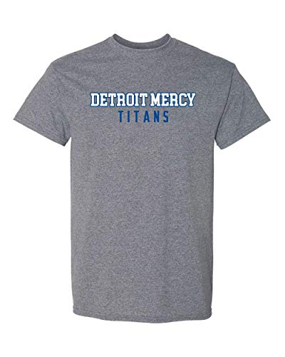 Detroit Mercy Titans Text Two Color T-Shirt - Graphite Heather