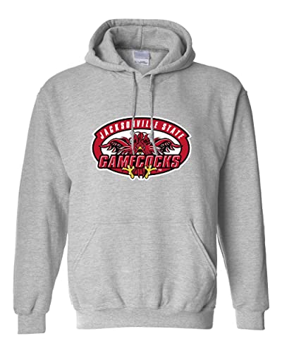 Jacksonville State University Full Logo Hooded Sweatshirt - Sport Grey