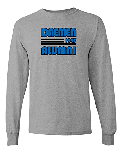 Retro Daemen College Long Sleeve T-Shirt - Sport Grey