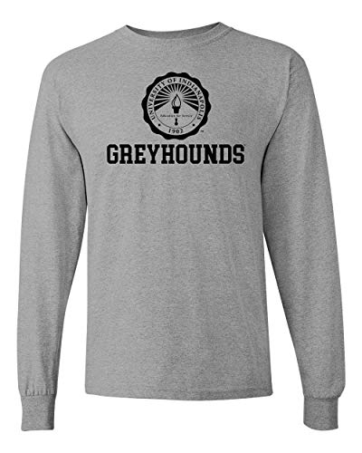 University of Indianapolis Greyhounds Black Seal Long Sleeve - Sport Grey