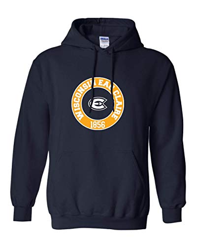 Wisconsin Eau Claire Circle Two Color Hooded Sweatshirt - Navy