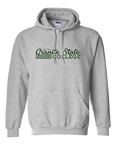 Vintage Granite State College Hooded Sweatshirt - Sport Grey