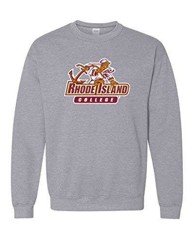 Rhode Island College Full Mascot Crewneck Sweatshirt - Sport Grey