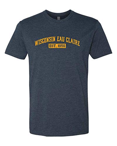 Wisconsin Eau Claire EST 1856 Distresssed Exclusive Soft Shirt - Midnight Navy