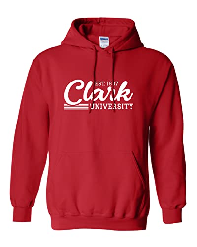 Vintage Clark University Hooded Sweatshirt - Red