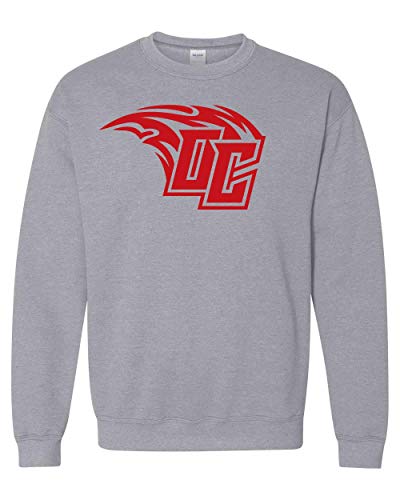 Olivet College Red OC Comet Crewneck Sweatshirt - Sport Grey