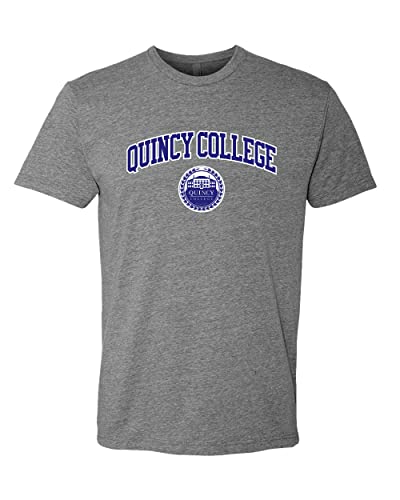 Quincy College Official Logo Exclusive Soft Shirt - Dark Heather Gray