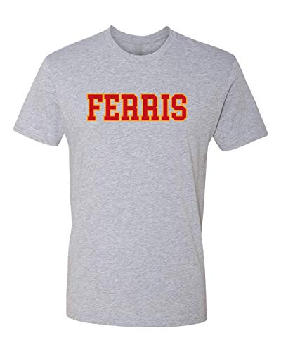 Ferris Block Letters Two Color Exclusive Soft Shirt - Heather Gray