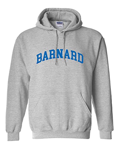 Barnard College Block Letters Arched Hooded Sweatshirt - Sport Grey