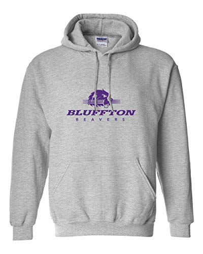 Bluffton Beavers Logo One Color Hooded Sweatshirt - Sport Grey
