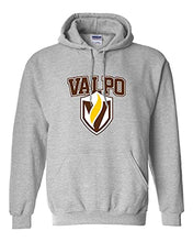 Load image into Gallery viewer, Valparaiso Valpo Shield Full Color Hooded Sweatshirt - Sport Grey
