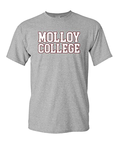Molloy College Block Letters T-Shirt - Sport Grey