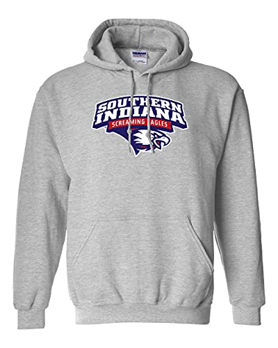 Southern Indiana Screaming Eagles Full Color Hooded Sweatshirt - Sport Grey