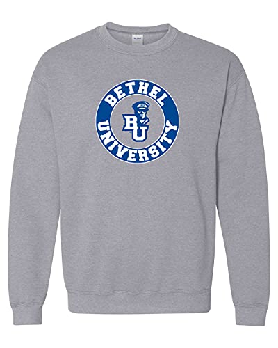 Bethel University BU Two Color Crewneck Sweatshirt - Sport Grey