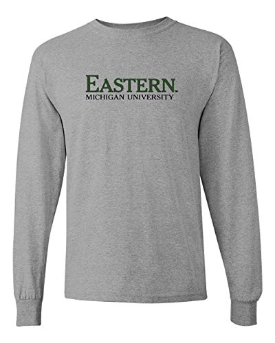 Eastern Michigan University Two Color Long Sleeve - Sport Grey