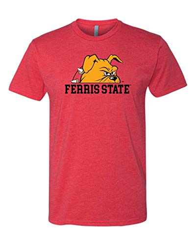 Ferris State Bulldog Half Head Two Color Exclusive Soft Shirt - Red