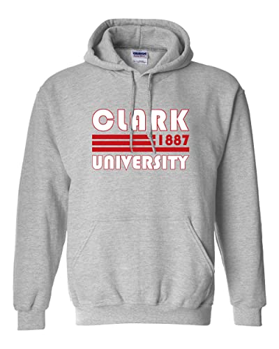 Retro Clark University Hooded Sweatshirt - Sport Grey