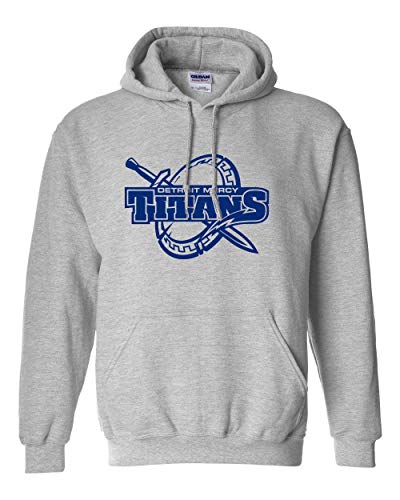 Premium University of Detroit Mercy Titans Logo One Color Hoodie - Sport Grey